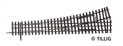 010-85196 - Dreischienen-Schmalspurweiche links H0/H0e-H0, Länge 228 mm
